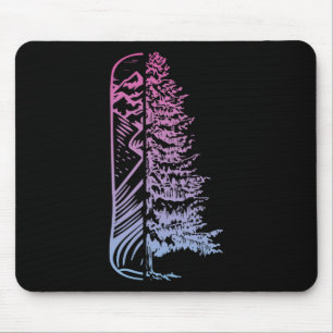 Alfombrilla De Ratón Montaje de Snowboard Pine Tree Snowboarder