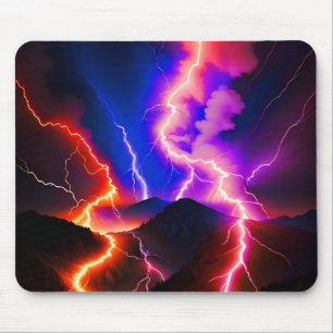 Alfombrilla De Ratón Montaña Coloreada Relámpago Uno
