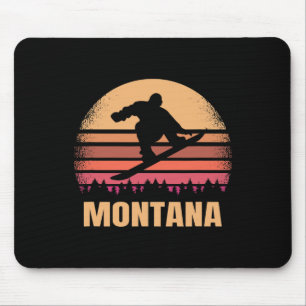 Alfombrilla De Ratón Montana Snowboard Vintage Snow Boarder Retro 70
