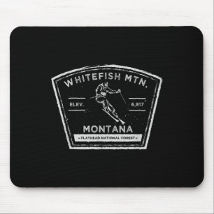 Alfombrilla De Ratón Montaña Whitefish Montana Nieve Esquí