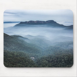 Alfombrilla De Ratón Montañas azules Mousepad del paisaje de la niebla