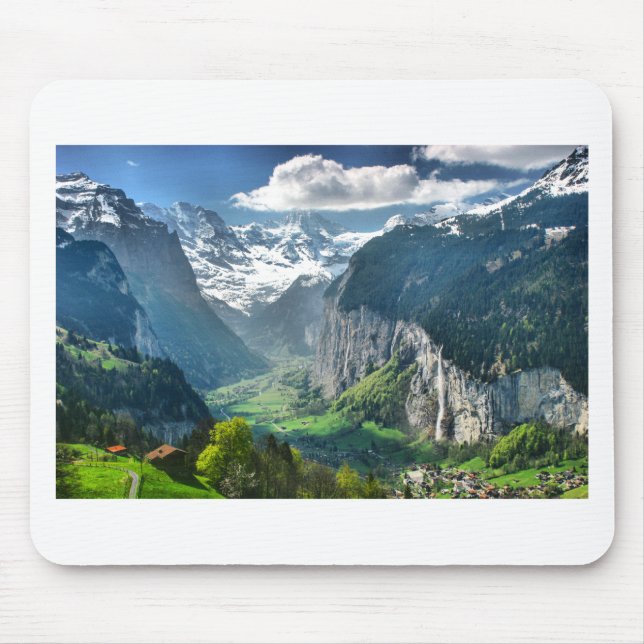 Alfombrilla De Ratón Montañas impresionantes de Suiza (Frente)