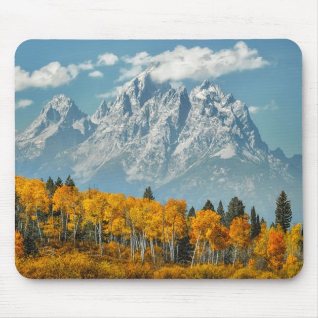 Alfombrilla De Ratón Montañas magníficas de Teton en la caída (Frente)
