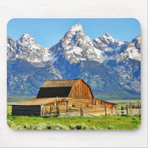 Alfombrilla De Ratón Montañas magníficas de Tetons de los graneros