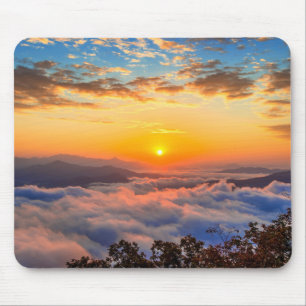 Alfombrilla De Ratón Montañas seoraksan cubiertas de niebla al amanecer