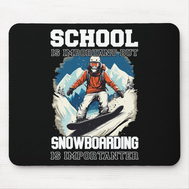 Alfombrilla De Ratón Montañas Snowboard Esquiar de nieve para las vacac (Frente)