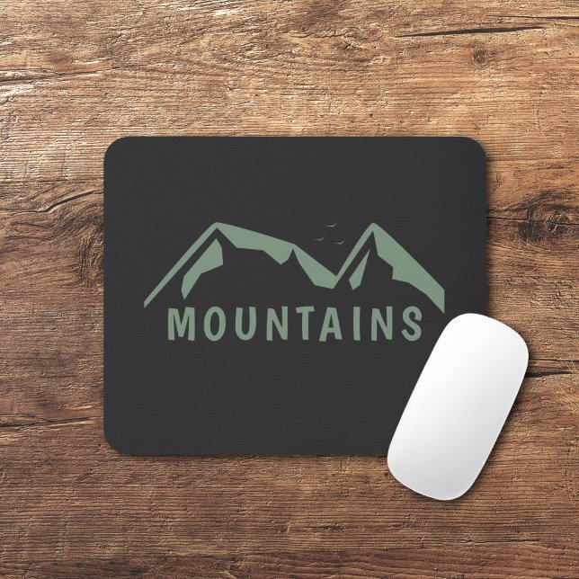 Alfombrilla De Ratón Montañas verdes Almohadilla negra del ratón (Green Mountains Black Mouse Pad)
