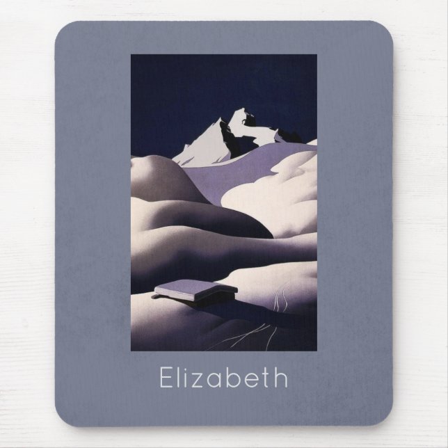 Alfombrilla De Ratón Montañas y colinas de nieve en invierno (Frente)