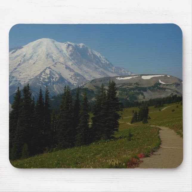 Alfombrilla De Ratón Monte Rainier desde el sendero de Sourdough Ridge (Frente)