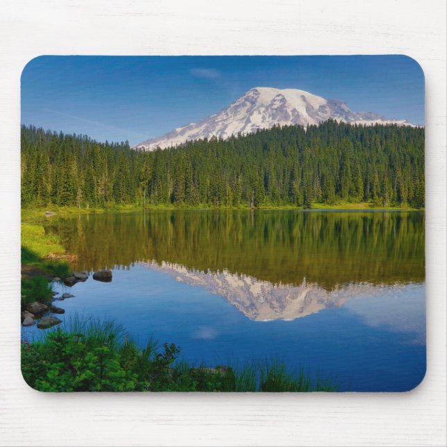Alfombrilla De Ratón Monte Rainier y Reflection Lake (Frente)