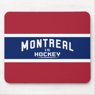 Alfombrilla De Ratón Montreal es Hockey, rojo, blanco y almohadilla del