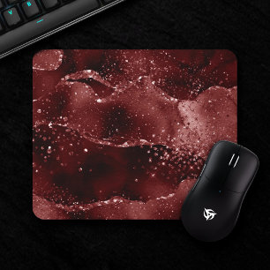 Alfombrilla De Ratón Moody Agate   Henna Blood Red Garnet Jewel Tone