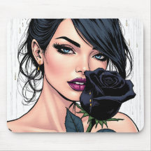 Moody Gothic Woman with Rose  Dark Aesthetic