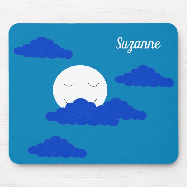 Alfombrilla De Ratón Moon at Early Dusk: Blue (Frente)