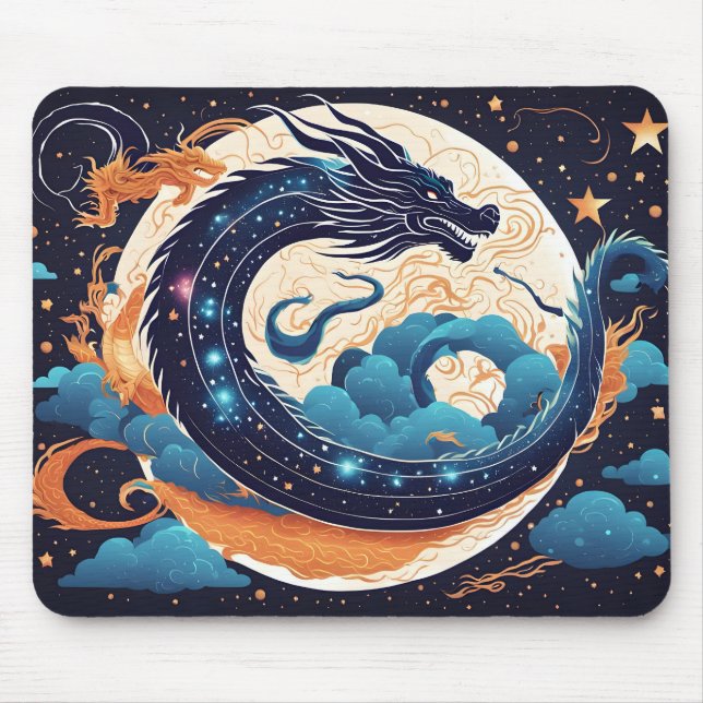 Alfombrilla De Ratón moon dragon mouse pad (Frente)