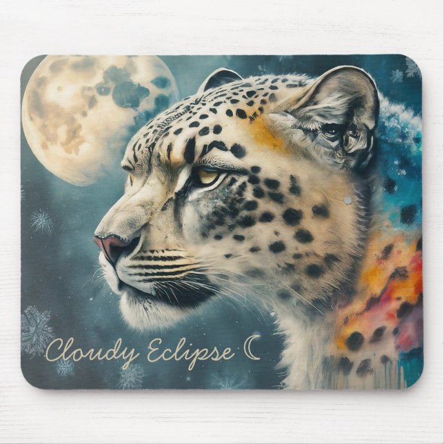Alfombrilla De Ratón Moon Mousepad de leopardo de la nieve (Frente)