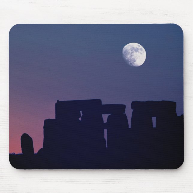 Alfombrilla De Ratón Moon Over Stonehenge | Wiltshire, Inglaterra (Frente)