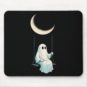 Alfombrilla De Ratón Moon Swing Ghost Shirt Spooki Cuidad Noche Octubre
