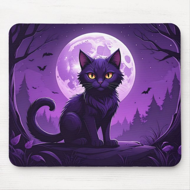 Alfombrilla De Ratón Moonlight Cat Mousepad (Frente)