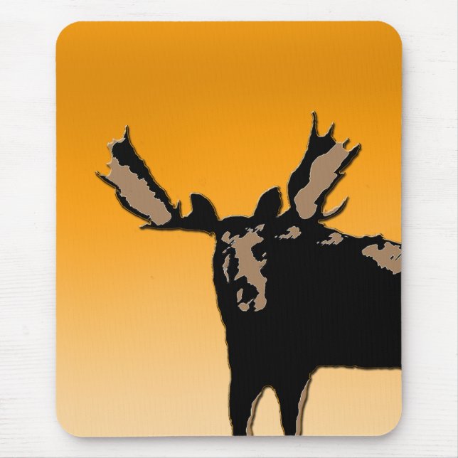 Alfombrilla De Ratón Moose al atardecer - Original Wildlife Art (Frente)