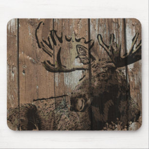 Alfombrilla De Ratón Moose de madera rústica