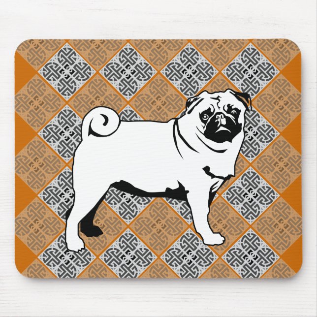 Alfombrilla De Ratón Mops Pug (Frente)