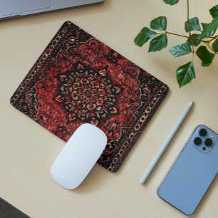 Alfombrilla De Ratón Moqueta persa en campo tintado rosa