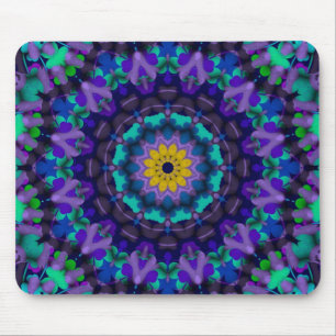 Alfombrilla De Ratón Morado Blues Girasol Mousepad Arte Geométrico
