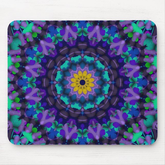 Alfombrilla De Ratón Morado Blues Girasol Mousepad Arte Geométrico (Frente)
