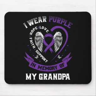 Alfombrilla De Ratón Morado En Memoria De Mi Abuelo Cáncer Pancreático 