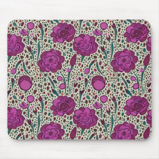 Alfombrilla De Ratón Morado Floral (Frente)