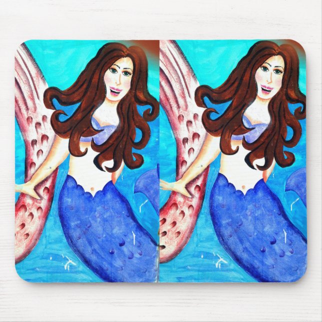 Alfombrilla De Ratón morena gemela mermaid mousepad (Frente)