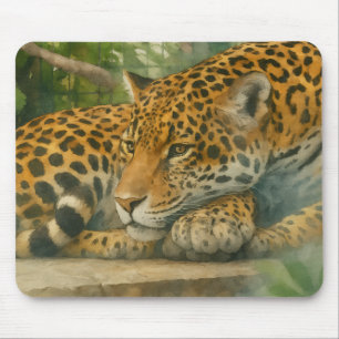 Alfombrilla De Ratón Mortalidad dorada - Leopardo en reposo