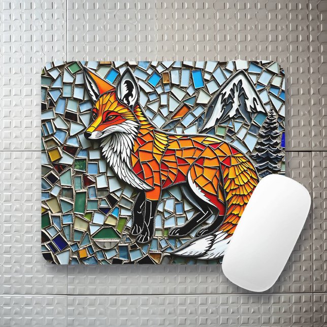 Alfombrilla De Ratón Mosaic Tile Fox Wildlife Art (Subido por el creador)