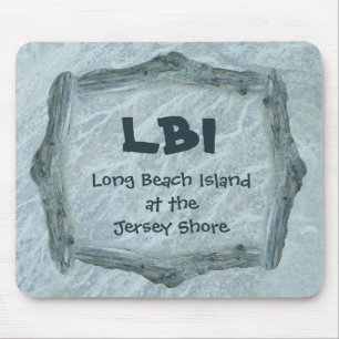 Alfombrilla De Ratón Mosaico blanco sobre el tinte azul y la madera de 