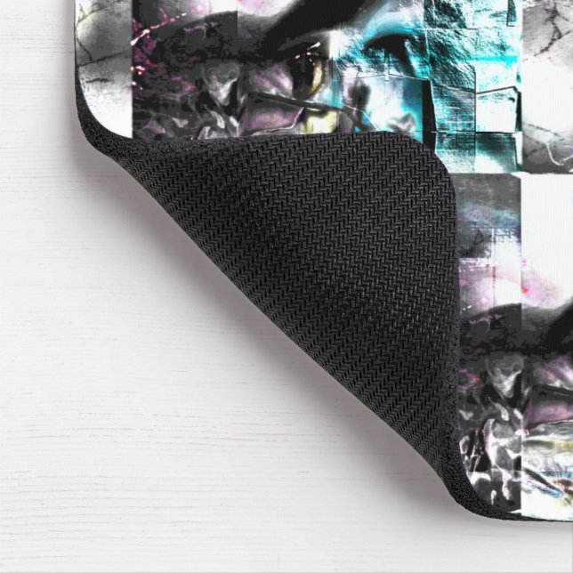 Alfombrilla De Ratón Mosaico cuadrado de texturas desordenadas en plata (Esquina)