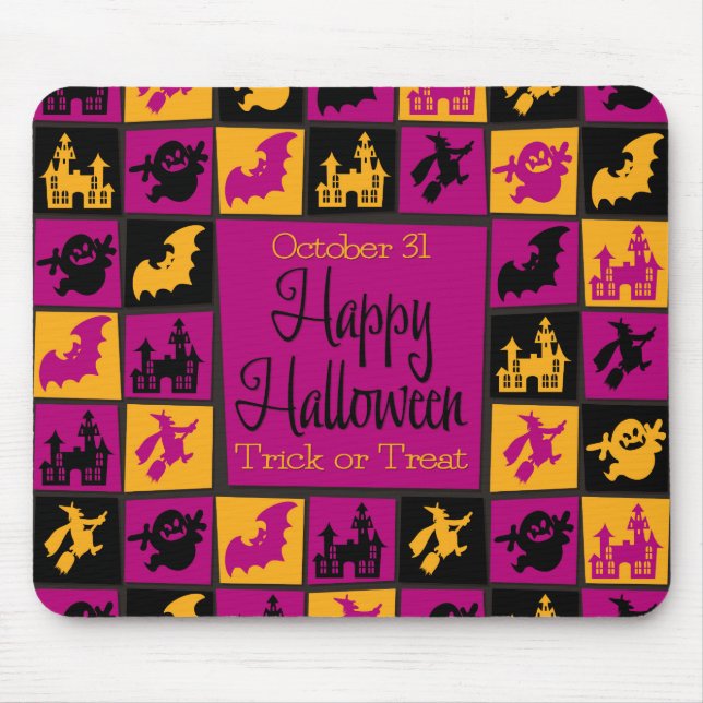 Alfombrilla De Ratón Mosaico de Halloween (Frente)