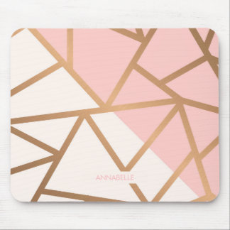 Alfombrilla De Ratón Mosaico de oro Rosa