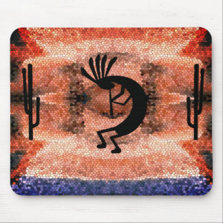 Alfombrilla De Ratón Mosaico del desierto del suroeste de Kokopelli