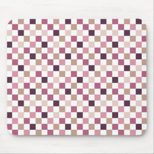 Alfombrilla De Ratón Mosaico Minimalista Cuadrícula Púrpura y Marrón