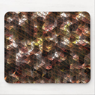 Alfombrilla De Ratón Mosaico triangular de color marrón con ligero reli