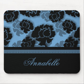 Alfombrilla De Ratón Mosepad, azul claro, deformación floral poco profu
