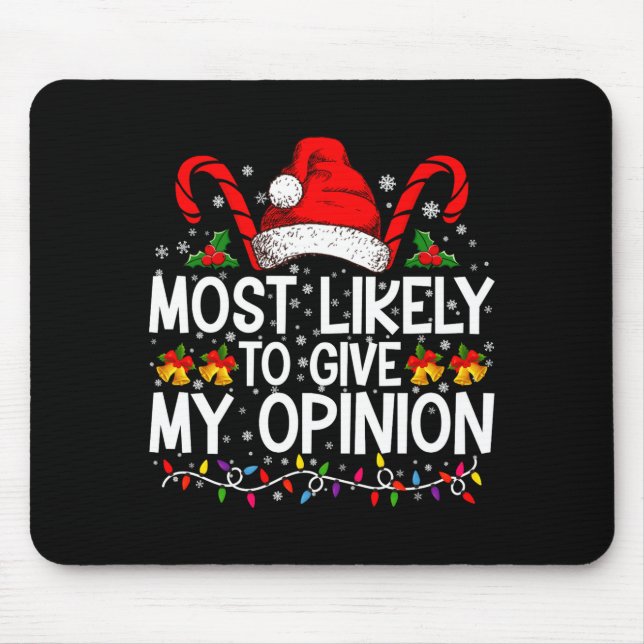 Alfombrilla De Ratón Most Likely To Give My Onion Funny Christmas  (Frente)