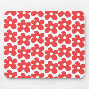 Alfombrilla De Ratón Mostrador Botánico Retro Bold Red Floral Moda