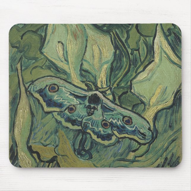 Alfombrilla De Ratón Moth Green Peacock (Emperador) de Vincent van Gogh (Frente)