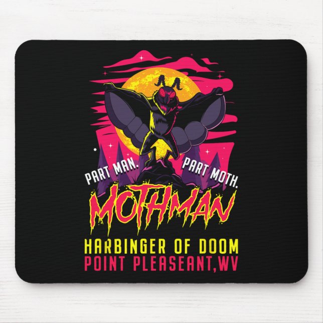 Alfombrilla De Ratón Mothman Fun Cryptiinger Part Man Part Moth (Frente)