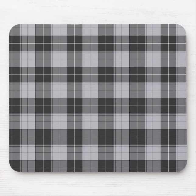 Alfombrilla De Ratón Motif tartan simple en gris (Frente)