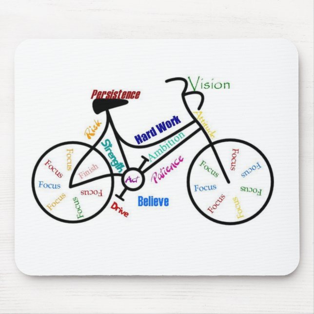 Alfombrilla De Ratón Motivación de la bicicleta, la bicicleta, el cicli (Frente)