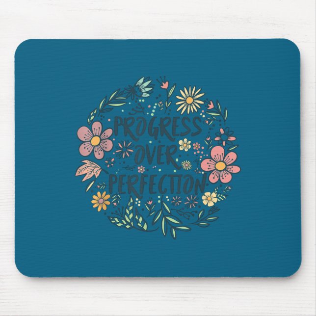 Alfombrilla De Ratón Motivational Progress Over Perfection Back To Scho (Frente)