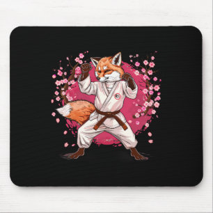 Alfombrilla De Ratón Motivo de zorro de karate Taekwondo Jiu-jitsu Mma